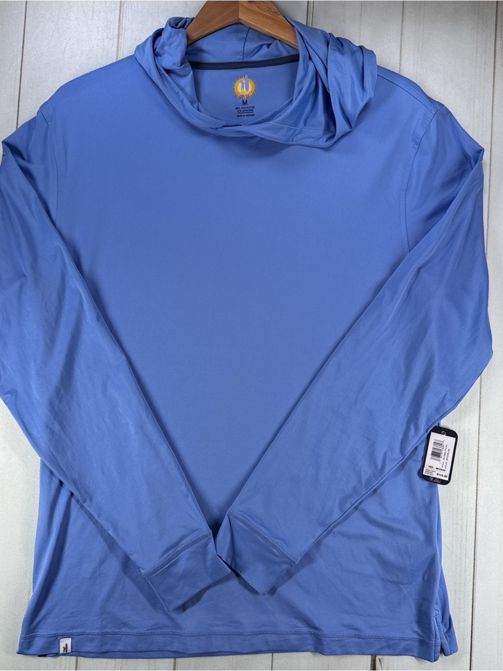 Johnnie-O Talon Sun Hoodie Shirt Mens Medium Blue UPF 50 Performance NWT $118